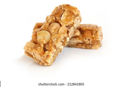 Peanut Brittle Isolated On White Background