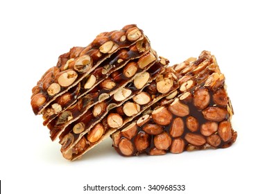 Peanut Brittle Isolated On White Background