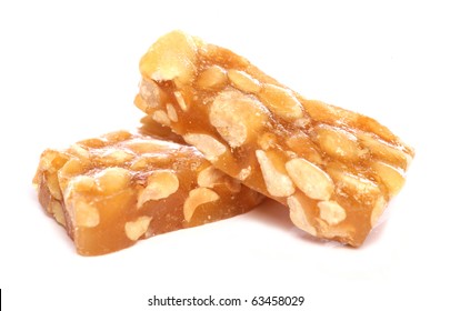 Peanut Brittle Isolated On White Background