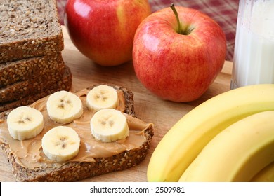 Peanut Butter And Banana Sandwich.