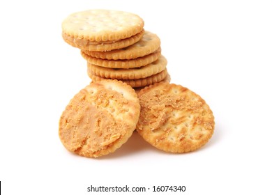 A Peanut Butter Cracker In Half