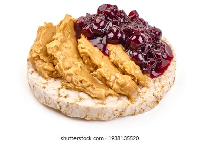 Peanut Butter And Jam Sandwich, Isolated On White Background. High Resolution Image.