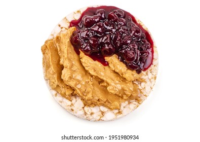 Peanut Butter And Jam Sandwich, Isolated On White Background. High Resolution Image.