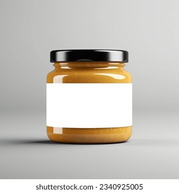 Peanut Butter Jar Mockup With Blank Label