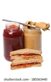Peanut butter and Jelly, cutout on white background