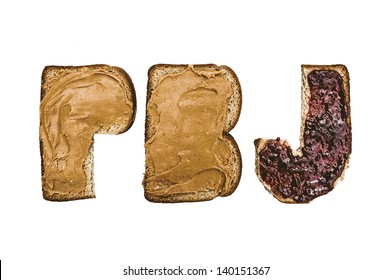 Peanut Butter and Jelly on Letter Bread