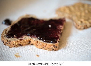 Peanut Butter Jelly Sandwich On Paper Towel