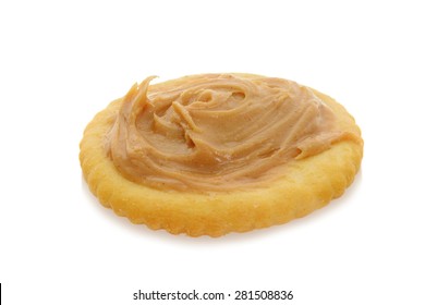 Peanut Butter On Round Cracker