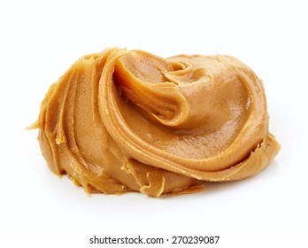 peanut butter spread isolated on white background - Shutterstock ID 270239087