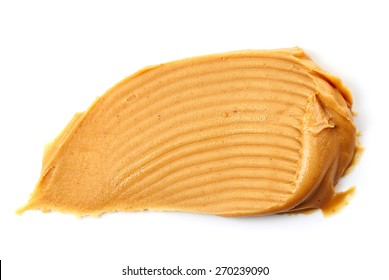 Peanut Butter Spread Isolated On White Background