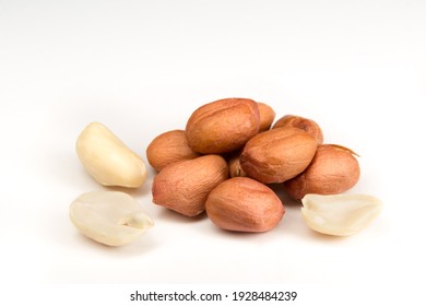 Peanut Grains On A White Background