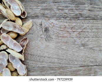 peanut on wooden table