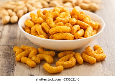 Peanut puffs in a small bowl