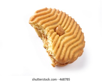 Peanutbutter Sandwich Cookie, Bite Eaten, Natural Light