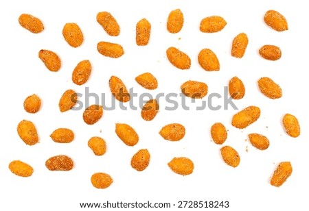 Peanuts chili pattern, hot spicy isolated on white background and texture, top view