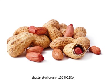 Peanuts Isolated On White Background 