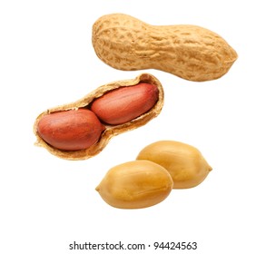 Peanuts Isolated On White Background