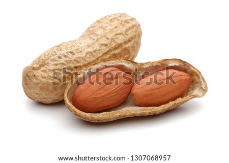 Peanuts isolated on white background