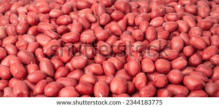 Peanuts Isolated, Roasted Arachis Nuts Pile, Heap of Pea Nut, Whole Groundnut with Shell, Red Peanut on White Background
