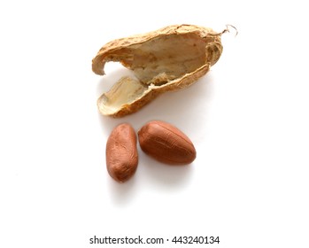 Peanuts In Shell Isolated On White Background