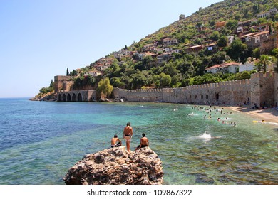 Peaple At The Beach In Alanya