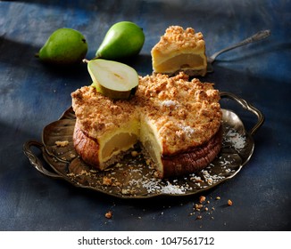 Pear Cheesecake With Coconut Crumble.