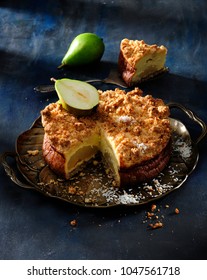 Pear Cheesecake With Coconut Crumble.