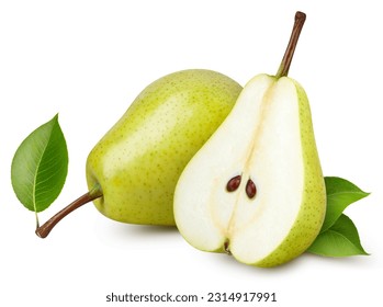 Pear Clipping Path. Pear isolated on white background. Pear studio macro shooting - Shutterstock ID 2314917991