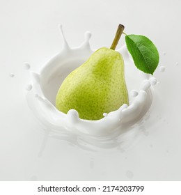 Pear Falls Into Milk, Yoghurt, Sour Cream, Splash