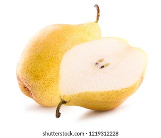 pear with half of pear isolated on a white background - Shutterstock ID 1219312228