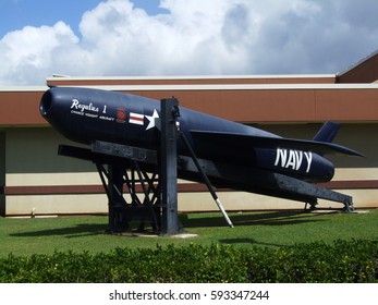 Pear Harbor, Hawaii - Nov 14, 2015: Regulus Missile At Pacific Aviation Museum Pearl Harbor, Oahu Island, Hawaii, USA