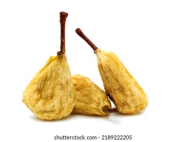 Pear Isolate. Pear And Dried Or Withered On A White Background. Fruit