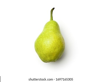 Pear isolated on white background. Directly above. Top view