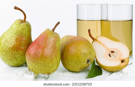 Pear juice with delicious pears - Shutterstock ID 2311258733