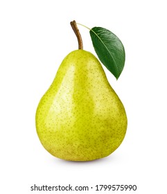 Pear with leaf isolated on white background - Shutterstock ID 1799575990