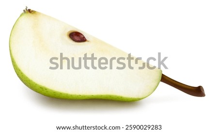 Pear slice clipping path. Pear isolated on white background