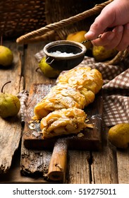 Pear Strudel .selective Focus. Style Rustic