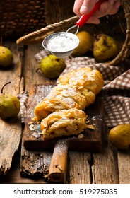 Pear Strudel .selective Focus. Style Rustic