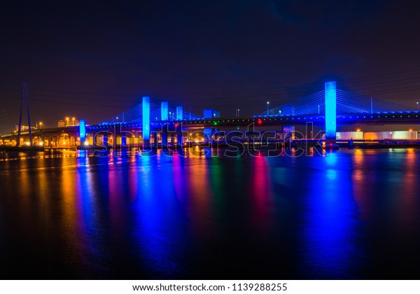 Pearl Harbor Memorial Bridge Night New Stock Photo (Edit Now) 1139288255