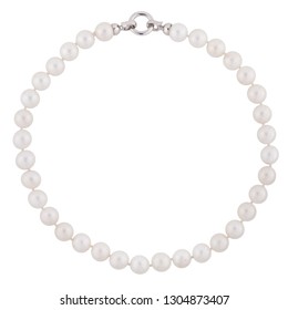 Pearl Necklace, Carved On A White Background