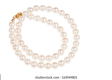 Pearl Necklace Isolated On White