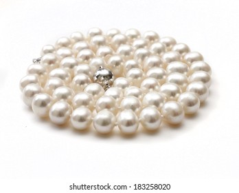 Pearl Necklace Isolated On White