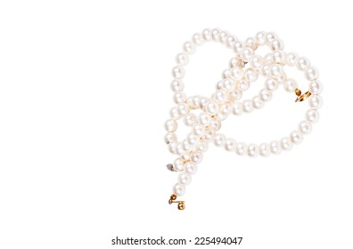 Pearl Necklace Isolated On White