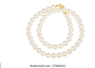 Pearl Necklace Isolated On White