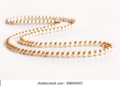 Pearl Necklace Isolated On White