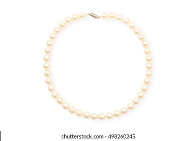 Pearl Necklace Isolated On White