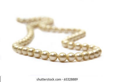 Pearl Necklace On White Background