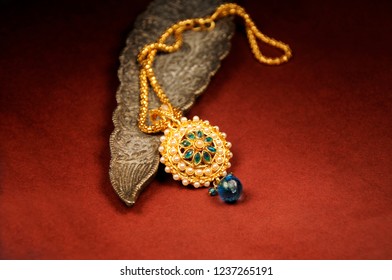 pearl pendant with gold chain, Indian Traditional Jewelry
