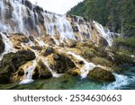 Pearl Shoal Waterfall in Jiuzhai Valley National Park, China.