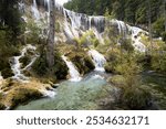 Pearl Shoal Waterfall in Jiuzhai Valley National Park, China.